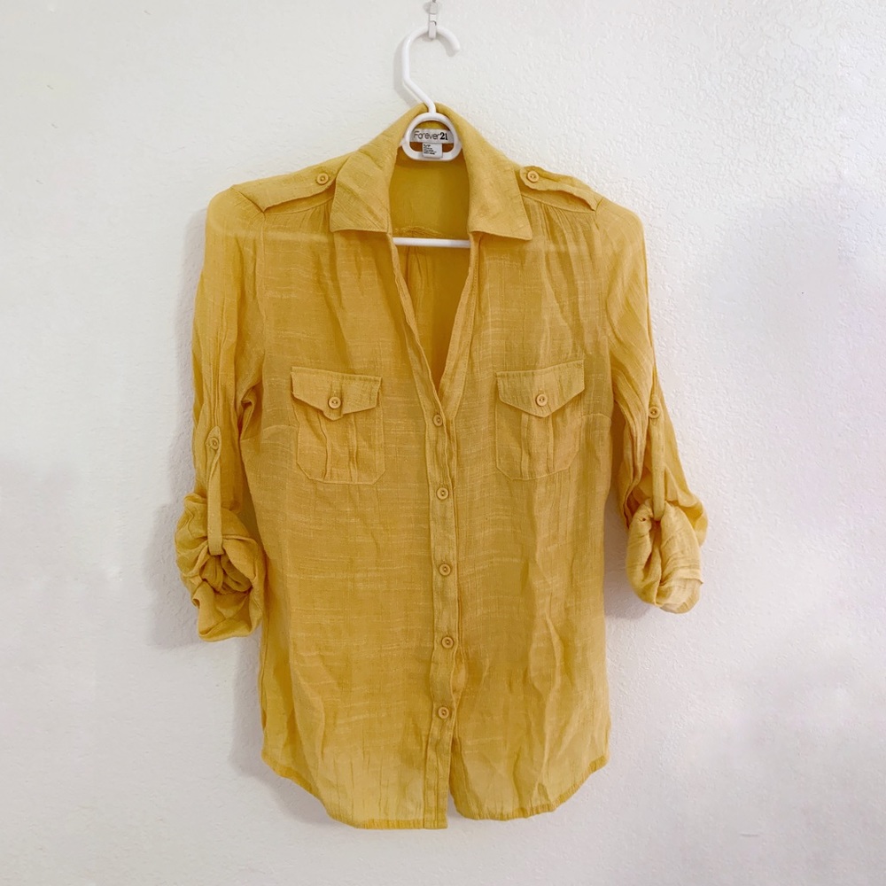 Forever 21 mustard button down